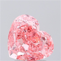 Picture of Lab Grown Diamond 2.03 Carats, Heart with  Cut, Fancy Vivid Pink Color, VVS2 Clarity and Certified by IGI