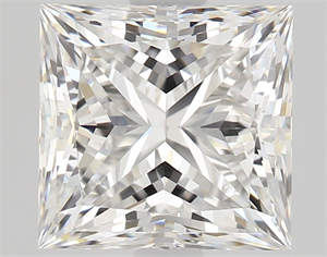 Picture of Natural Diamond 1.71 Carats, Princess with  Cut, F Color, VVS2 Clarity and Certified by GIA