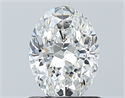 Natural Diamond 1.01 Carats, Oval with  Cut, G Color, SI1 Clarity and Certified by GIA