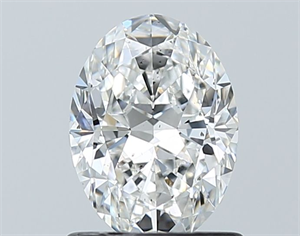 Picture of Natural Diamond 1.01 Carats, Oval with  Cut, G Color, SI1 Clarity and Certified by GIA