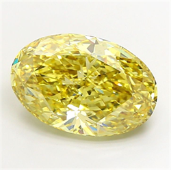 Picture of Lab Grown Diamond 8.05 Carats, Oval with  Cut, Fancy Intense Yellow Color, VS2 Clarity and Certified by IGI