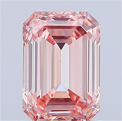 Picture of Lab Grown Diamond 1.70 Carats, Emerald with  Cut, Fancy Intense Pink Color, VS2 Clarity and Certified by IGI