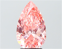 Picture of Lab Grown Diamond 3.15 Carats, Pear with  Cut, Fancy Vivid Pink Color, VVS2 Clarity and Certified by IGI