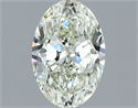 Natural Diamond 1.00 Carats, Oval with  Cut, K Color, VVS2 Clarity and Certified by IGI
