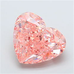 Picture of Lab Grown Diamond 7.09 Carats, Heart with  Cut, Fancy Vivid Pink Color, VS1 Clarity and Certified by IGI