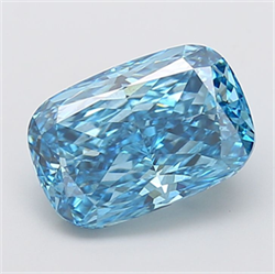 Picture of Lab Grown Diamond 5.02 Carats, CUSHION MODIFIED with  Cut, Fancy Vivid Blue Color, VS2 Clarity and Certified by IGI