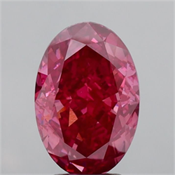 Picture of Lab Grown Diamond 4.57 Carats, Oval with  Cut, Fancy Vivid Pink Color, VS1 Clarity and Certified by IGI