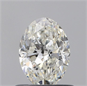 Natural Diamond 0.60 Carats, Oval with  Cut, H Color, SI1 Clarity and Certified by GIA