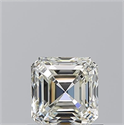 Natural Diamond 0.90 Carats, Asscher with  Cut, K Color, VVS1 Clarity and Certified by GIA