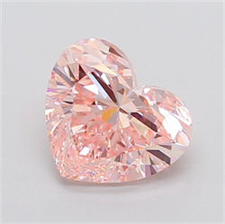 Picture of Lab Grown Diamond 4.10 Carats, Heart with  Cut, Fancy Intense Pink Color, VS1 Clarity and Certified by IGI