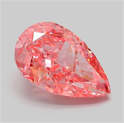 Picture of Lab Grown Diamond 3.09 Carats, Pear with  Cut, Fancy Vivid Pink Color, VVS2 Clarity and Certified by IGI
