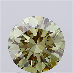 Picture of Lab Grown Diamond 1.99 Carats, Round with Excellent Cut, Fancy Vivid Green Color, VS1 Clarity and Certified by IGI