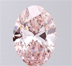 Picture of Lab Grown Diamond 3.01 Carats, Oval with  Cut, Fancy Intense Pink Color, VS2 Clarity and Certified by IGI