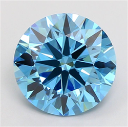 Picture of Lab Grown Diamond 3.57 Carats, Round with Ideal Cut, Fancy Vivid Blue Color, VS1 Clarity and Certified by IGI