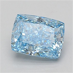 Picture of Lab Grown Diamond 1.56 Carats, CUSHION MODIFIED with  Cut, Fancy Vivid Blue Color, VS1 Clarity and Certified by IGI