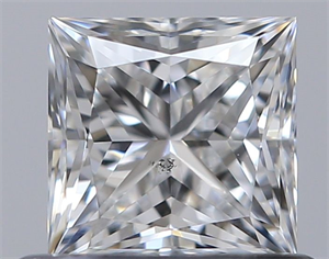 Picture of Natural Diamond 0.61 Carats, Princess with  Cut, E Color, SI1 Clarity and Certified by GIA