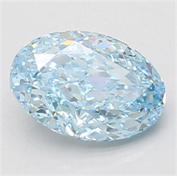 Picture of Lab Grown Diamond 1.57 Carats, Oval with  Cut, Fancy Vivid Blue Color, VVS2 Clarity and Certified by IGI