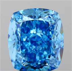 Picture of Lab Grown Diamond 2.08 Carats, CUSHION MODIFIED with  Cut, Fancy Vivid Blue Color, VS1 Clarity and Certified by IGI