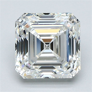 Picture of Natural Diamond 1.71 Carats, Asscher with  Cut, H Color, VVS2 Clarity and Certified by GIA