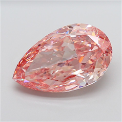 Picture of Lab Grown Diamond 12.39 Carats, Pear with  Cut, Fancy Vivid Pink Color, VS1 Clarity and Certified by IGI