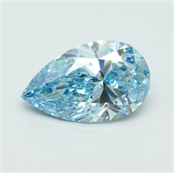 Picture of Lab Grown Diamond 7.06 Carats, Pear with  Cut, Fancy Vivid Blue Color, VVS2 Clarity and Certified by IGI