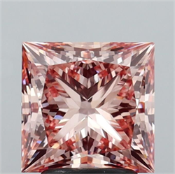 Picture of Lab Grown Diamond 3.03 Carats, Princess with  Cut, Fancy Intense Pink Color, VS1 Clarity and Certified by IGI