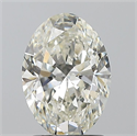 Natural Diamond 1.70 Carats, Oval with  Cut, K Color, SI2 Clarity and Certified by GIA