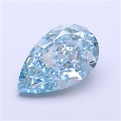 Picture of Lab Grown Diamond 2.45 Carats, Pear with  Cut, Fancy Vivid Blue Color, VS2 Clarity and Certified by IGI