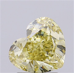 Picture of Lab Grown Diamond 2.02 Carats, Heart with  Cut, Fancy Intense Yellow Color, VS1 Clarity and Certified by IGI