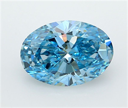 Picture of Lab Grown Diamond 2.00 Carats, Oval with  Cut, Fancy Vivid Blue Color, VVS2 Clarity and Certified by IGI