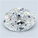 Natural Diamond 1.70 Carats, Oval with  Cut, E Color, VVS1 Clarity and Certified by GIA