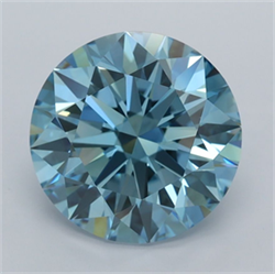 Picture of Lab Grown Diamond 3.02 Carats, Round with Ideal Cut, Fancy Vivid Blue Color, VVS1 Clarity and Certified by IGI