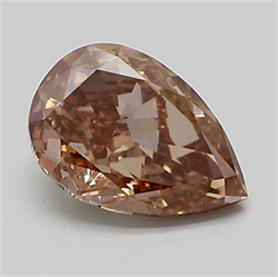 Picture of Lab Grown Diamond 1.51 Carats, Pear with  Cut, Fancy Light Brown Color, VVS2 Clarity and Certified by IGI