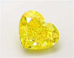 Picture of Lab Grown Diamond 1.31 Carats, Heart with  Cut, Fancy Vivid Yellow Color, VS1 Clarity and Certified by IGI