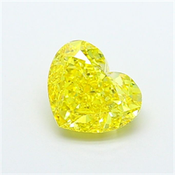 Picture of Lab Grown Diamond 2.22 Carats, Heart with  Cut, Fancy Vivid Yellow Color, IF Clarity and Certified by IGI