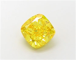 Picture of Lab Grown Diamond 1.93 Carats, CUSHION MODIFIED with  Cut, Fancy Vivid Yellow Color, VVS2 Clarity and Certified by IGI