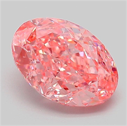 Picture of Lab Grown Diamond 2.03 Carats, Oval with  Cut, Fancy Vivid Pink Color, VS2 Clarity and Certified by IGI
