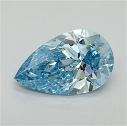 Picture of Lab Grown Diamond 5.01 Carats, Pear with  Cut, Fancy Vivid Blue Color, VVS2 Clarity and Certified by IGI