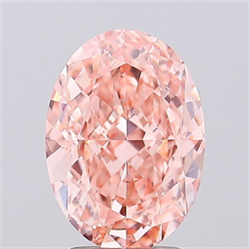 Picture of Lab Grown Diamond 3.23 Carats, Oval with  Cut, Fancy Intense Pink Color, VVS2 Clarity and Certified by IGI