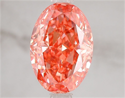 Picture of Lab Grown Diamond 3.10 Carats, Oval with  Cut, Fancy Vivid Pink Color, VVS2 Clarity and Certified by IGI