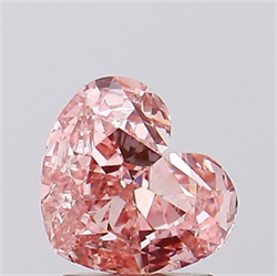 Picture of Lab Grown Diamond 1.85 Carats, Heart with  Cut, Fancy Intense Pink Color, VS1 Clarity and Certified by IGI
