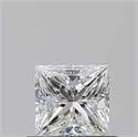Natural Diamond 0.52 Carats, Princess with  Cut, D Color, VVS2 Clarity and Certified by GIA