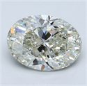 Natural Diamond 2.01 Carats, Oval with  Cut, K Color, SI1 Clarity and Certified by GIA