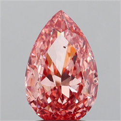 Picture of Lab Grown Diamond 2.07 Carats, Pear with  Cut, Fancy Vivid Pink Color, VS2 Clarity and Certified by IGI
