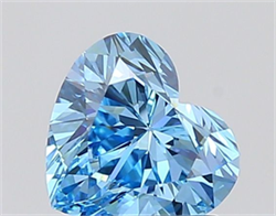 Picture of Lab Grown Diamond 1.52 Carats, Heart with  Cut, Fancy Vivid Blue Color, VVS2 Clarity and Certified by IGI