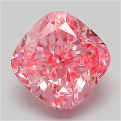 Picture of Lab Grown Diamond 3.07 Carats, CUSHION MODIFIED with  Cut, Fancy Vivid Pink Color, VS2 Clarity and Certified by IGI