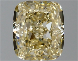 Picture of Lab Grown Diamond 1.36 Carats, CUSHION MODIFIED with  Cut, Fancy Yellow Color, VS1 Clarity and Certified by IGI