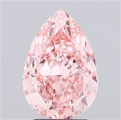 Picture of Lab Grown Diamond 3.02 Carats, Pear with  Cut, Fancy Vivid Pink Color, VVS2 Clarity and Certified by IGI