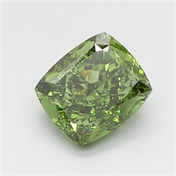 Picture of Lab Grown Diamond 2.53 Carats, CUSHION MODIFIED with  Cut, Fancy Vivid Green Color, VS1 Clarity and Certified by IGI