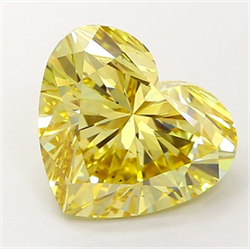 Picture of Lab Grown Diamond 3.04 Carats, Heart with  Cut, Fancy Intense Yellow Color, VS2 Clarity and Certified by IGI